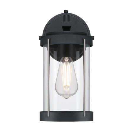Westinghouse Fixture Wall Outdoor 60W Kezia, Textured Black Industrial Stl Clear Glass 6122100